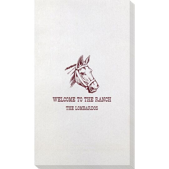 Outlined Horse Bamboo Luxe Guest Towels